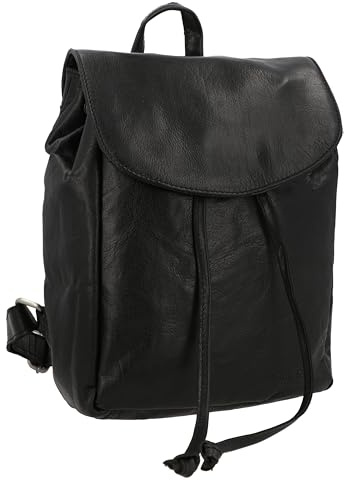 Gusti Rucksack Leder - Jula Tagesrucksack Cityrucksack kleiner Rucksack Daypack Tasche Freizeit Damenrucksack Schwarz Leder Damen