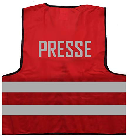 Warnweste - Signalweste - Presse - Warnweste mit reflektierendem Aufdruck ID: 451