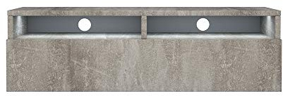 Selsey REDNAW - TV-Schrank / TV-Board stehend / hängend, 100 cm breit (Betonoptik Matt mit LED)