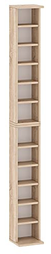 Target Home MediaTower CD DVD Regal 204 CDs lub 72 DVDs/Blue Ray (Eiche Sonoma, 20x21x183.6 cm)