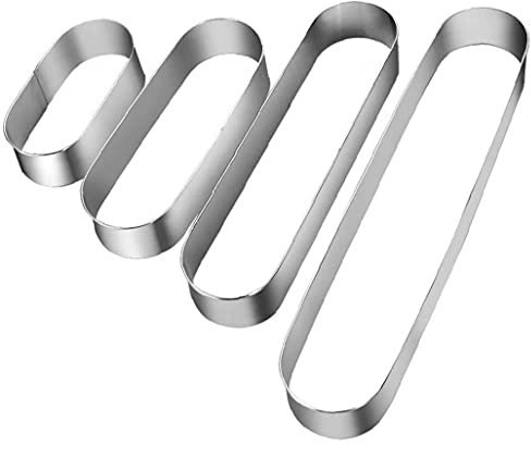 Onsinic 4pcs Mousse Ringe Edelstahl Mini Ausstechformen Mini Oval Mousse Ring Mold Metall Backen Tiramisu Form Für Küchen-backen-biskuitkuchen Dessert Pies