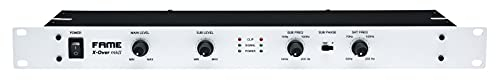 Fame Audio X-Over MKII Frequenzweiche 19 Zoll, 2-Kanal, 50-30000 Hz, XLR und Cinch Ausgänge, geeignet für Studio und Live Sound Setup