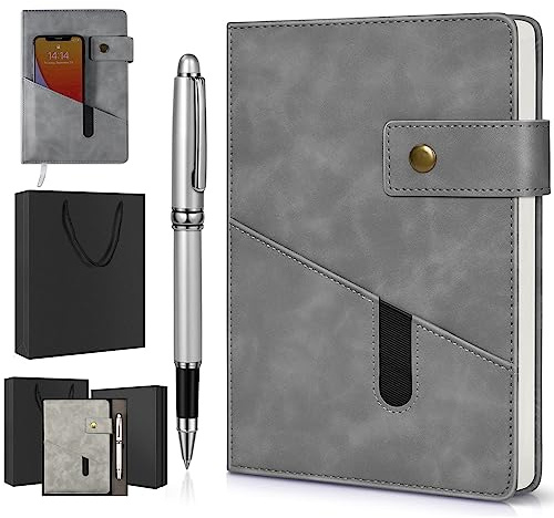 A5 Lined Notebook 5.9x8.4, Leather Journal with Pen & Gift Box, 200 Pages