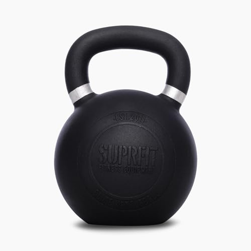 SUPRFIT – Elite Kettlebells – pulverbeschichtete Kugelhantel aus massivem Gusseisen für Fitness, Crossfit & Krafttraining – mit Farbcodierung zur besseren Unterscheidung der Gewichte