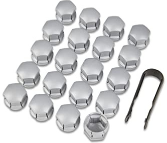 Volvo Set di tappi per bulloni ruota argento opaco