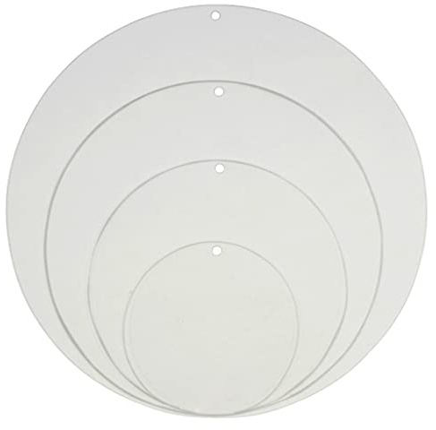 EH Design Runde Anhänger aus transparentem klarem Acrylglas mit Loch zum aufhängen (∅ 400 mm x 2 mm)