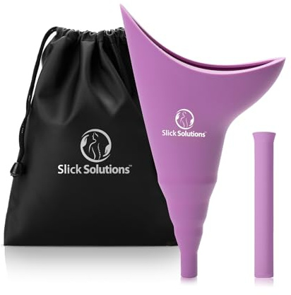 Slick Solutions Female Urination Device, Purple Silicone Funnel, Portable Urinal for Women, Pee Funnel for Women