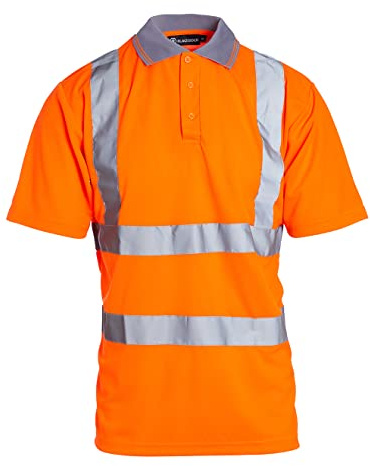 Blackrock Hi-Vis Polo Shirt, Rail Industry Orange, Size Large | T-Shirt, Work Utility & Safety Clothing, High Visibility Workwear PPE, for Men Women Unisex, EN20471 Class 2 Certified