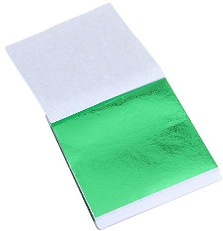 MAGICLULU 50stücke Imitationsgoldblatt Grün Folienpapier Glänzendes Goldpapier Für Bastelarbeiten Kunst Vergoldungen Möbel Dekoration Blattgoldplatten Kunstfolienpapier