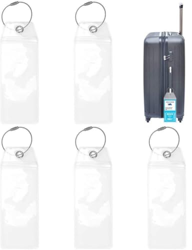 Hrippy 5pcs/Set -gepäck Tag Clear PVC Männer Frauen Gepäck Wiederholungs -Tags Name Id -adresshalter Koffer Adressetikett Reisezubehör Zubehör Zubehör