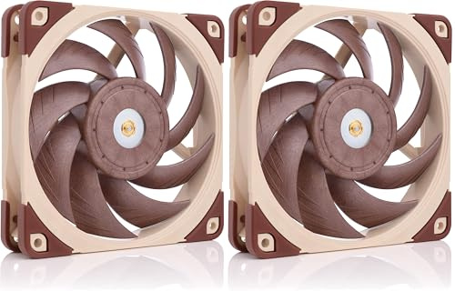 Noctua NF-A12x25 PWM, Leiser Premium-Lüfter, 4-Pin, Komaptibel mit Desktop (120mm, Braun) (Packung mit 2)