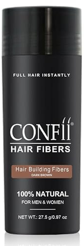 Hair Fibers for Men, Hair Fibres Black, Professional Quality Fiber Hair Powder, Hair Loss Concealer for Thinning Hair for Women and Men for Bald Spots & Thinning Hair (Dark Brown)