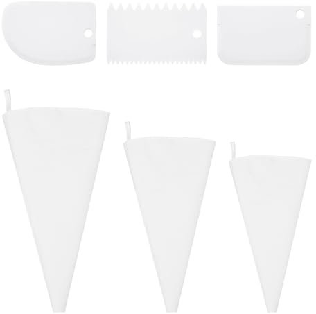3 Poches À Douille En Coton, 3 Grattoirs Blancs, Poches À Douille Réutilisables, Poches À Douille Pour Gâteaux, Poches À Douille Pour Pâtisserie