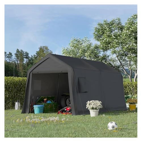 Tragbarer Carport FüR DraußEn 8x14 ft Hochleistungs-Carport, Lagerunterstand for den Außenbereich mit Metallrahmen und Belüftungsöffnungen, tragbare Garage for Fahrräder und Motorräder FüR Auto, Lkw,