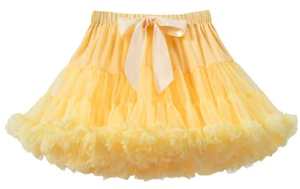 Alunsito Gonna Tutu Soffice da Bambina per Neonata, Tutu da Principessa a Strati, Gonna Tutu in Tulle per Bambina, per Feste di Compleanno, Giallo, 2-4 anni