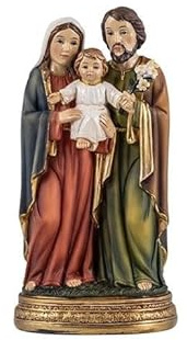 Figura de la Sagrada Familia de Resina Pintada a Mano de 12 cm