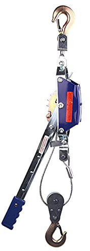 HYBMRQVD Manual Winch,Lever Power Puller Winch, Heavy Pull Manual Winch, Hand Winch Power Puller with 2 Hook, Hand Cable Puller for Traction Cables and Cars, Anti-Twist Wire Rope Traction: 1t/2t/3t