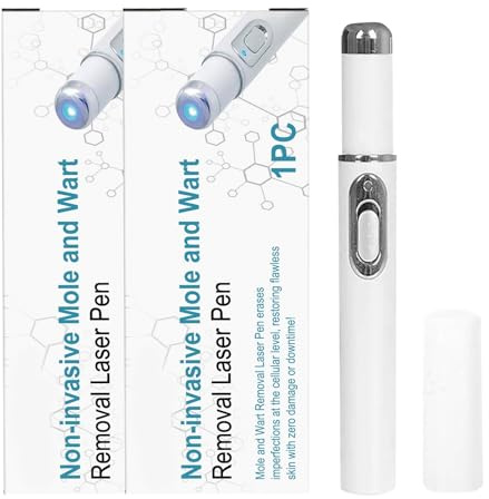 Nicht-invasiver Stift zur Entfernung von Muttermalen und Warzen, Entferner dunkler Flecken für Gesicht und Körper, Stift zur Entfernung von Hautflecken,Warzenentferner für alle (2PCS, One Size)