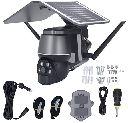 Segrehy Solar Security Camera Wireless Outdoor 1080P 3MP 360 Degree Battery PTZ Cam Motion Detection Alert 2 Way Talk for Home (4G EU Version)