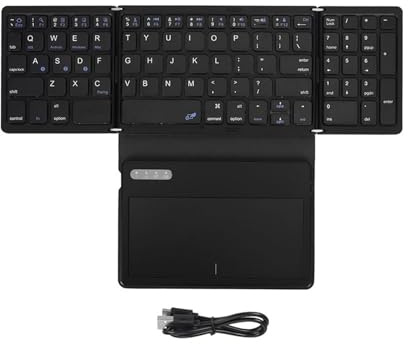 AMISENK Foldable Keyboard With Large Touchpad And Numeric Keypad Auto Sleep For Tablets Smartphones Laptops