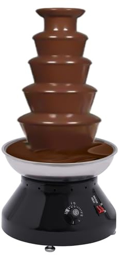 Chocolate Fountain 5 Tiers Hot Chocolate Fondue Tower Stainless Steel 230W Electric Chocolate Fondue Fountain Machine 7 Lbs Fondue Fountain Machine for Cheese Party Wedding Gathering(Black)