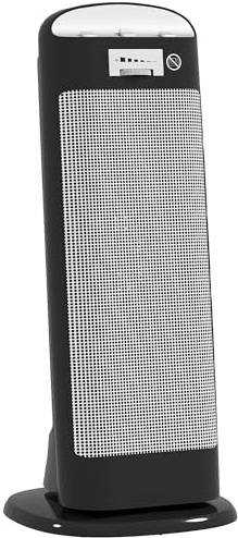 HOMCOM Ceramic Space Heater 2000W with 4 Modes Adjustable Thermostat Black | Fan Electric Heater, 55° Oscillation, Tip-Over And Overheat Protection, for Bedroom, Home Office