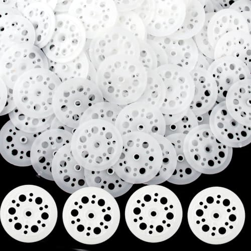 Vaskula 200 Piezas Arandela Aislante Disc 46mm Arandelas de Plastico Amortiguación de Impactos Arandela Plástica Perforado Arandelas para Fijar y Sostener Placas Aislantes (Blancas)