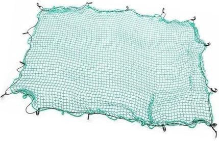 VrayKnol Rete di sicurezza per auto, rete di merci, griglia, nylon e corda elastica, adatta per una vasta gamma di veicoli, tra cui SUV, furgoni e rimorchi, verde, 1 pezzo (3 x 4 m)