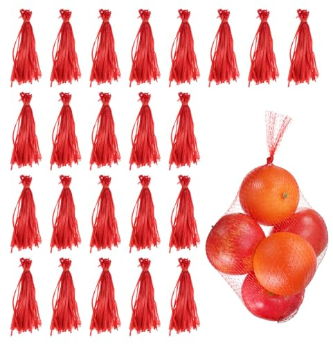 QUARKZMAN 150 Poches À Oeufs 12 Pouces Poches Filet Produits Solides Rouge | Poches Plastique Élastiques, Poches Fruits De Mer Pour Fruits Légumes Stockage, Filet Nylon Réutilisable