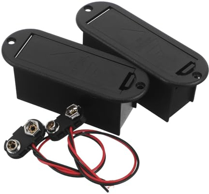 Beaupretty Lot de 2 Sets de Boîtiers pour Piles 9v pour Micros Actifs de Guitare et Basse, Compartiment Léger en Composite avec Mousse Anti-vibrations, Remplacement Compatible