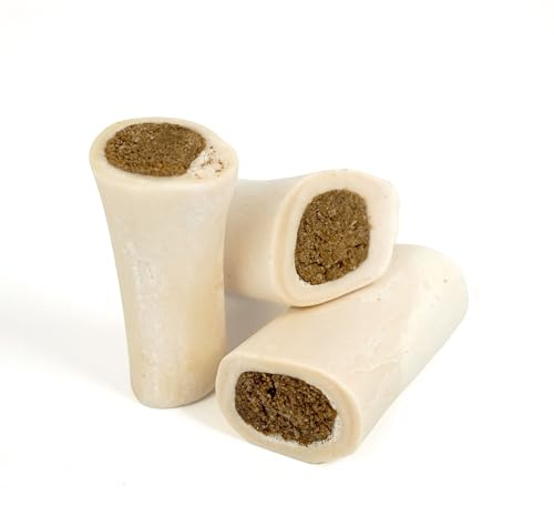 Cadet Stuffed Shin Bone, Long-Lasting Dog Chew Bones for Aggressive Chewers, High Protein Filled Bone Dental Chew for Dogs, Peanut Butter Flavor Filling, 3-4 for Small Dogs, 3 Pack