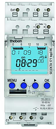 Theben 1710330 SELEKTA 171 top3 RC - Astro-Zeitschaltuhr - Wochenprogramm - 1 Kanal - App-Programmierung möglich - 84 Speicherplätze