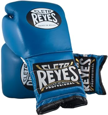 CLETO REYES Traditional Professional-Grade Boxing Gloves with Laces for Training, Sparring and Heavy Punching Bags for Men and Women, MMA, Kickboxing, Muay Thai, 16oz, Electric Blue
