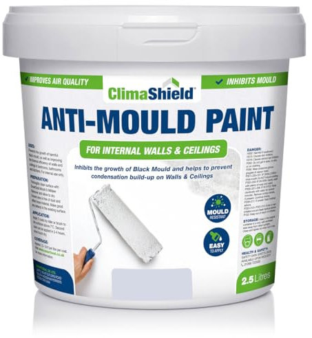SmartSeal Anti Mould Paint - 2.5 Litres - For Bathroom, Kitchen and Bedroom Walls & Ceilings. Ultimate Protection Against Dangerous Mould - 5yr Mould Resistance - Frosted Blue Finish
