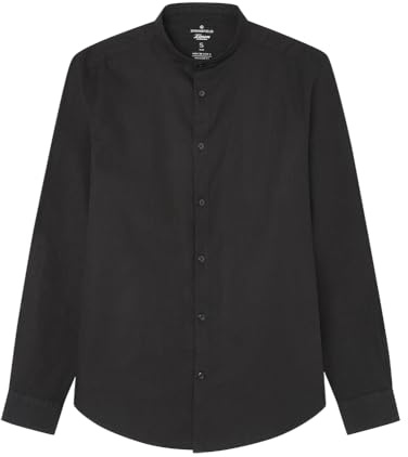 SPRINGFILED Camisa Mao Lino, Camisa Hombre, Black, M
