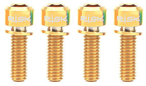HUIOP Ti Bolts, 4PCS M6×18/20mm Titanium Ti Bolts Screws for Disc Brake Caliper with Adaptor Spacer