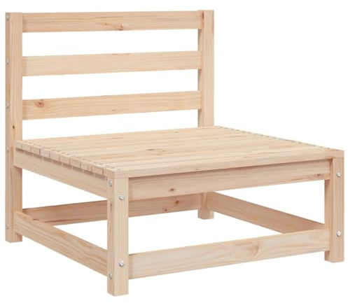 vidaXL Garden Sofa Armless Outdoor Sectional Unit- Solid Wood Pine- Brown, Versatile and Comfortable, Rustic Look, Slatted Design, Modular Configuration