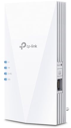 TP-Link RE780X - Amplificador WiFi 6 (Doble Banda 2402 Mbit/s, 5 GHz + 574 Mbit/s, 2,4 GHz, MU-MIMO, Puerto Gigabit, Compatible con Todos los routers WLAN)