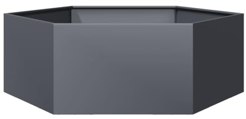 vidaXL Pflanzkübel Anthrazit Sechseckig 138x120x45 Stahl