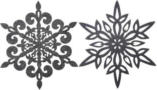 12-teiliges Filz-Untersetzer, saugfähig, Schneeflocken-Filz-Untersetzer-Set, Weihnachtsgetränkeuntersetzer, Tassenmatte, Schreibtischschutz, verhindert Möbelschäden, für Weihnachten, Winter,