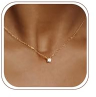 Tewiky Halskette Damen 14K Gold Kette Damen Set Choker Wasserfest Goldkette mit CZ Anhänger Trendy Schmuck Geschenke