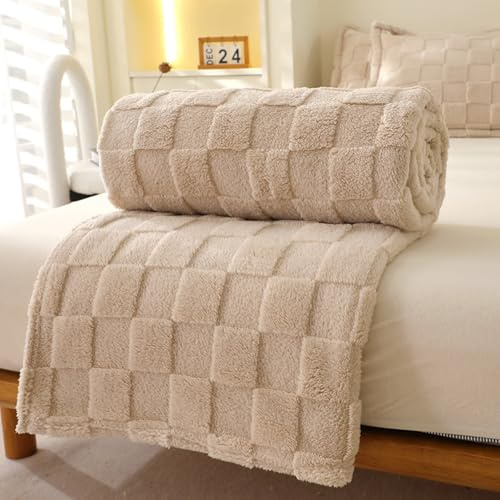 Odot Coperta Divano Microfibra, 5 Tog Coperta Letto Singolo Matrimoniale Invernale Copertina Letto Una Piazza e Mezza Soffice e Calda per Mare, Campeggio (MB Cachi,180 * 200cm)
