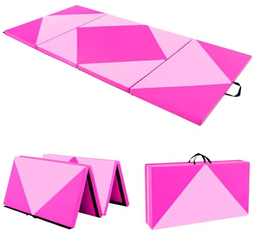 GOPLUS Turnmatte klappbar, 240×117×5cm Weichbodenmatte mit 2 Tragegriffen & Klettverschlüssen, Gymnastikmatte für Gymnastik, Yoga & Spielen, Sportmatte Fitnessmatte für zuhause