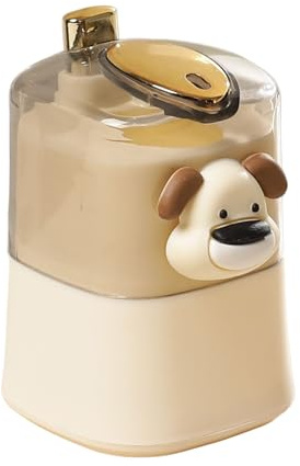 Ruarby Caja de almacenamiento para palillos de dientes, elegante contenedor automático, lindo personaje de animales de dibujos animados, dispensador automático