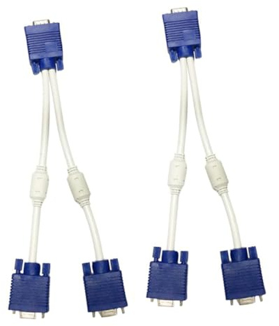 IMIKEYA Adattatore Video Vga Splitter 1 Maschio a 2 Femmine 03M Cavo Rinforzato Rivestimento ABS per Monitor Dual Compatibile Portatile Trasmissione Stabile