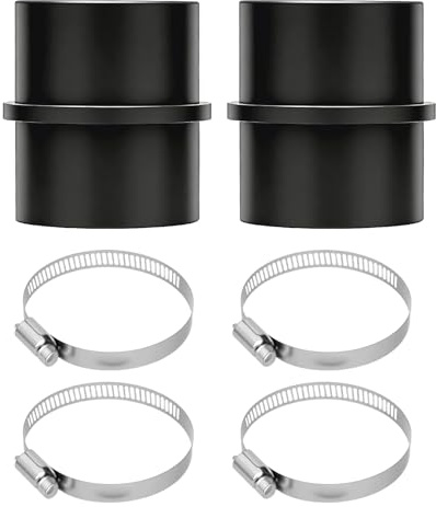 2PCS 75mm Air Ducting Connector, Plastic Heater Ducting Joiner Connector with 4 Hose Clamps, Connector Round Ventilation Duct Pipe for Diesel Heater Ducting