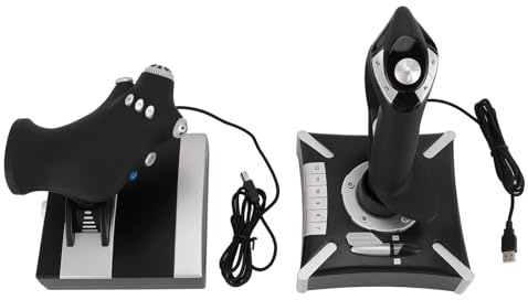 BAFOVY Controles de Flight Simulator, Material ABS, Vibración Dual, 16 Teclas Programables para Jugadores