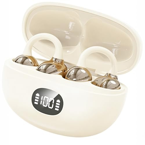 AZJLOOF Casque à oreilles ouvertes (beige)