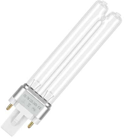 Lámpara de Desinfección UV de 7W, 2 Pines G23, Filtro de Desinfección de Bombilla de Desinfección UVC Tubular, Adecuado para Limpiar y Purificar Estanques de Parques, Estanques de Peces