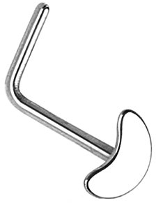 beyoutifulthings Nasen-Piercing HALB-MOND Nasen-Ring Nasen-Stecker L-Form Chirurgenstahl Silber Stab 0,8/6mm